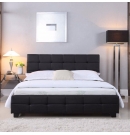 Kings Cross PU Leather Black Bed Frame (Queen or Double)